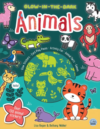 Cover image for 9781917082204 - Glow-in-the-Dark Animals Sticker Activity
