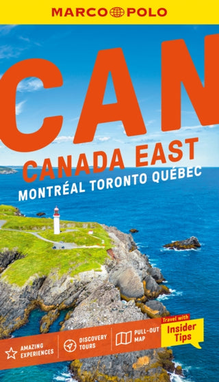 Cover image for 9781917131636 - Marco Polo Canada East Pocket Travel Guide | Pull-out Map | Local Knowledge | Covers: Montreal, Toronto, Quebec and more