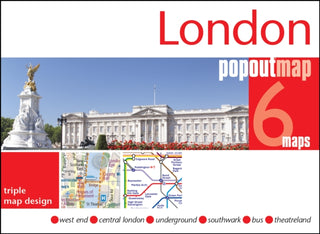 Cover image for 9781917131728 - London PopOut Map - 3 pop up maps in 1 pocket size format