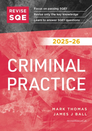 Cover image for 9781917183178 - Revise SQE Criminal Practice 2025/26