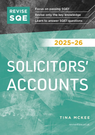 Cover image for 9781917183475 - Revise SQE Solicitors' Accounts 2025/26