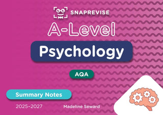Cover image for 9781917424677 - SnapRevise A-Level Psychology Summary Notes