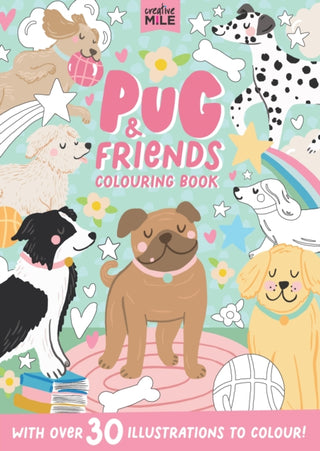 Cover image for 9781923286122 - Pug and Friends Colouring Book