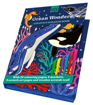 Cover image for 9781923286658 - Ocean Wonders Colour and Scratch Book