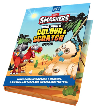 Cover image for 9781923286757 - Smashers Dino World Colour and Scratch Book