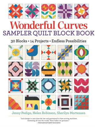 Cover image for 9781947163720 - Wonderful Curves Sampler Quilt Block Book