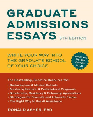 Cover image for 9781984863546 - Graduate Admissions Essays, Fifth Edition