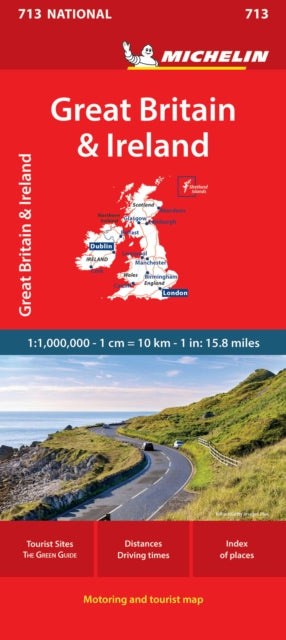 Cover image for 9782067170278 - Great Britain & Ireland 2023 - Michelin National Map 713