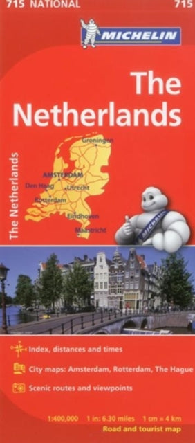 Cover image for 9782067170629 - The Netherlands - Michelin National Map 715
