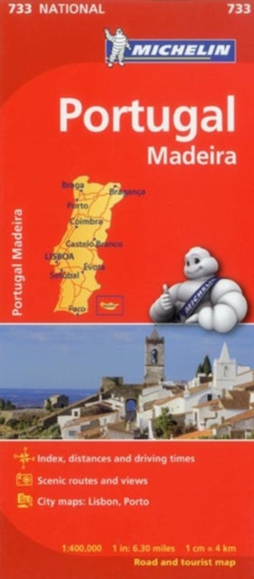 Cover image for 9782067171299 - Portugal & Madeira - Michelin National Map 733