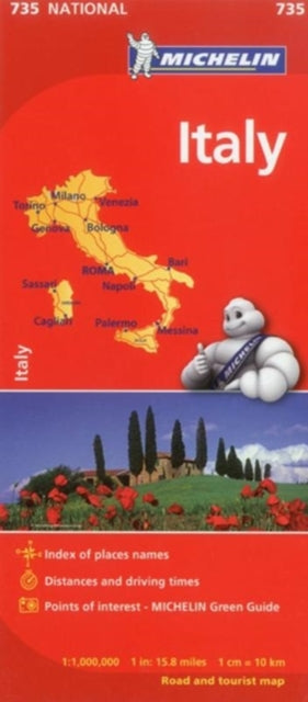 Cover image for 9782067171466 - Italy - Michelin National Map 735