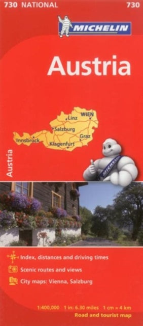 Cover image for 9782067171725 - Austria - Michelin National Map 730