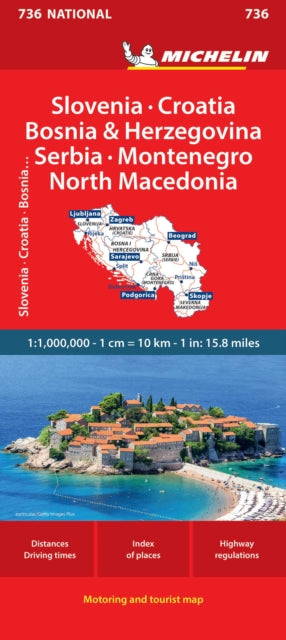 Supplemental image for 9782067171947 - Slovenia, Croatia, Bosnia - Michelin National Map 736