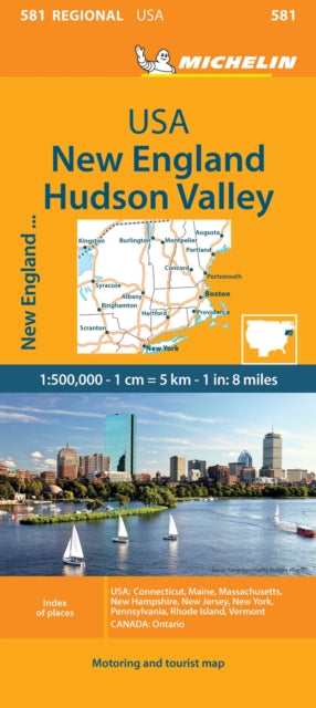 Supplemental image for 9782067175211 - New England, Hudson Valley - Michelin Regional Map 581
