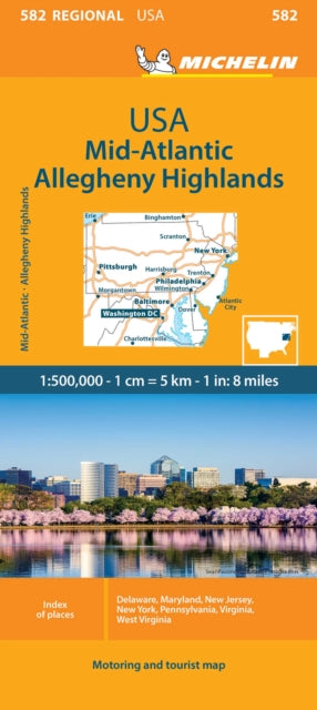 Supplemental image for 9782067175228 - Midatlantic - Michelin Regional Map 582