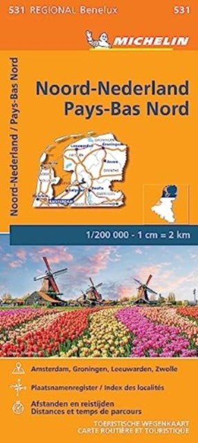 Cover image for 9782067183360 - Netherlands North - Michelin Regional Map 531