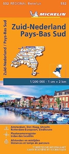Cover image for 9782067183407 - Netherlands South - Michelin Regional Map 532