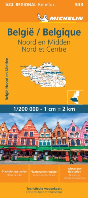 Cover image for 9782067183445 - Belgium North & Central - Michelin Regional Map 533