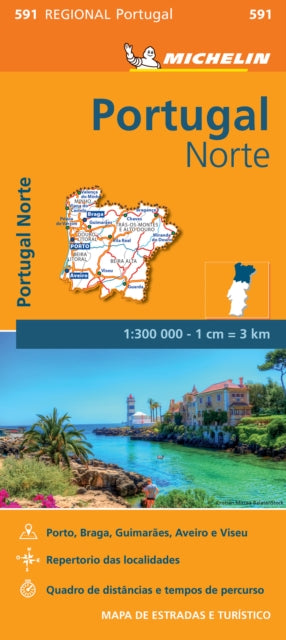 Cover image for 9782067184732 - Portugal Norte - Michelin Regional Map 591