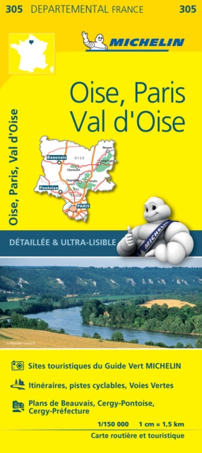 Cover image for 9782067202061 - Oise, Paris, Val-d'Oise - Michelin Local Map 305