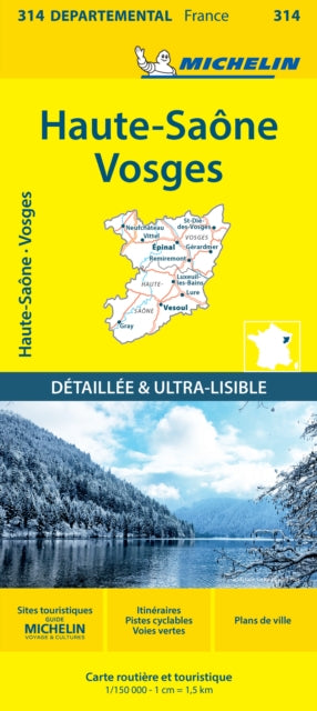 Cover image for 9782067202160 - Haute-Saone Vosges - Michelin Local Map 314
