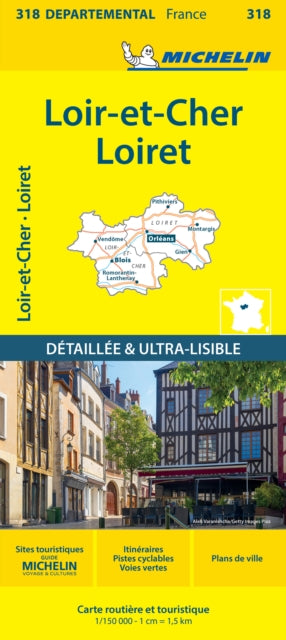 Supplemental image for 9782067202207 - Loiret Loir-et-Cher - Michelin Local Map 318