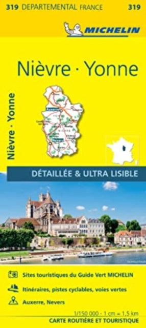 Cover image for 9782067202214 - Nievre, Yonne - Michelin Local Map 319