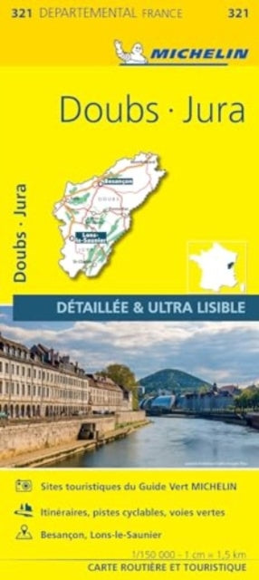 Cover image for 9782067202238 - Doubs, Jura - Michelin Local Map 321