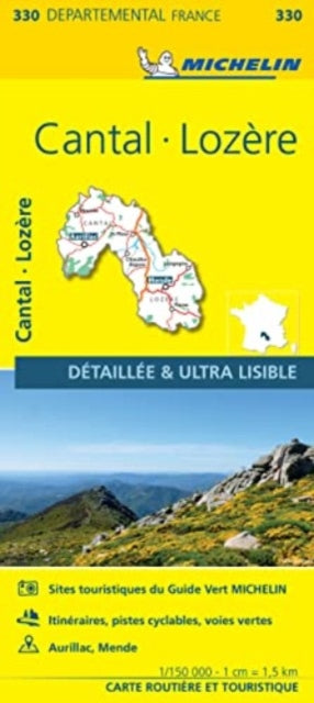 Supplemental image for 9782067202320 - Cantal, Lozire - Michelin Local Map 330