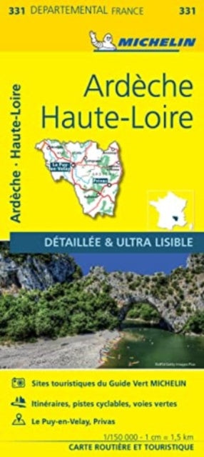 Cover image for 9782067202337 - Ardeche, Haute-Loire - Michelin Local Map 331