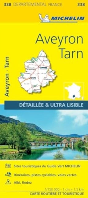 Cover image for 9782067202405 - Aveyron, Tarn - Michelin Local Map 338