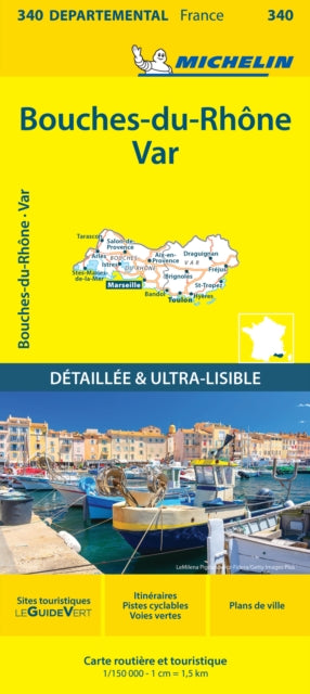 Cover image for 9782067202429 - Bouches-du-Rhone Var - Michelin Local Map 340
