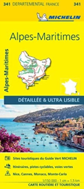 Cover image for 9782067202436 - Alpes-Maritimes - Michelin Local Map 341