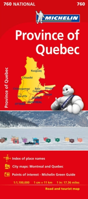 Cover image for 9782067208742 - Quebec - Michelin National Map 760