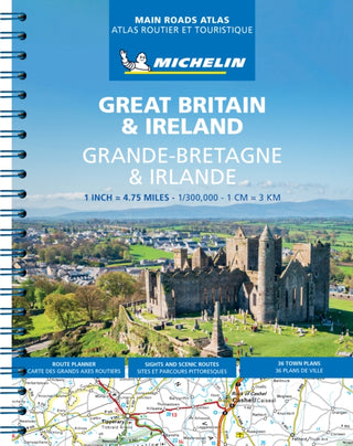 Cover image for 9782067235861 - Great Britain & Ireland Main Roads Atlas (A4-Spiral, English-French) 2025