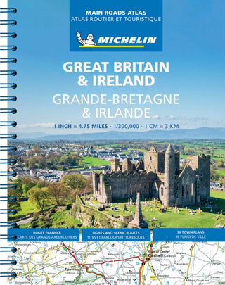 Cover image for 9782067235861 - Great Britain & Ireland Main Roads Atlas (A4-Spiral, English-French) 2025