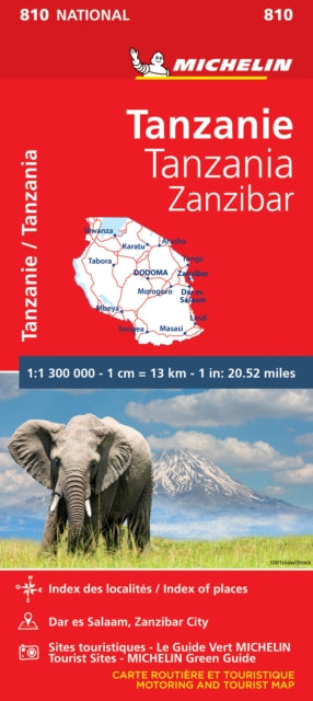 Cover image for 9782067242586 - Tanzania & Zanzibar - Michelin National Map 810