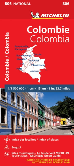 Cover image for 9782067242609 - Colombia - Michelin National Map 806