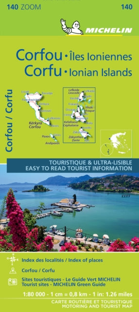 Cover image for 9782067248144 - Corfu & the Ionian Islands - Michelin Zoom Map 140