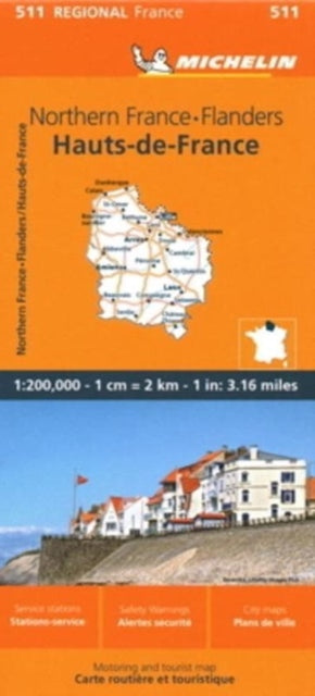 Cover image for 9782067258631 - Nord-Pas-de-Calais, Picardy - Michelin Regional Map 511