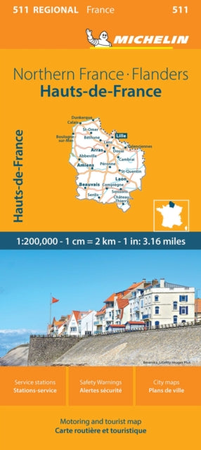 Supplemental image for 9782067258631 - Nord-Pas-de-Calais, Picardy - Michelin Regional Map 511