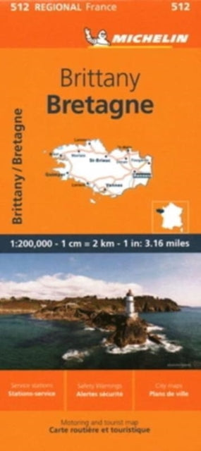 Cover image for 9782067258648 - Brittany - Michelin Regional Map 512