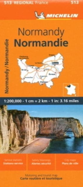 Cover image for 9782067258655 - Normandy - Michelin Regional Map 513