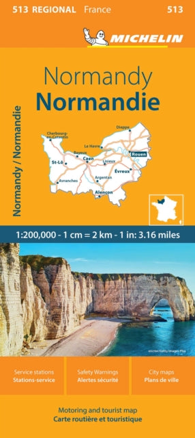 Supplemental image for 9782067258655 - Normandy - Michelin Regional Map 513