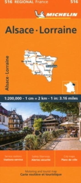 Cover image for 9782067258686 - Alsace Lorraine - Michelin Regional Map 516