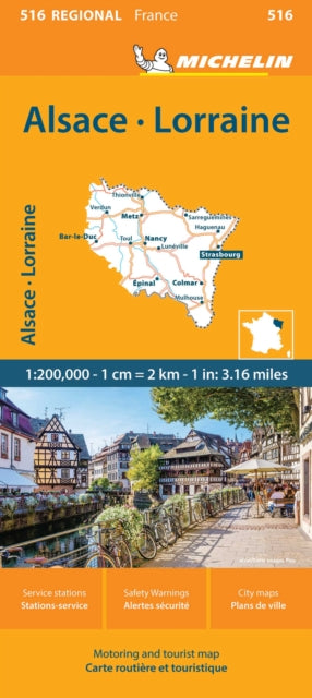 Supplemental image for 9782067258686 - Alsace Lorraine - Michelin Regional Map 516