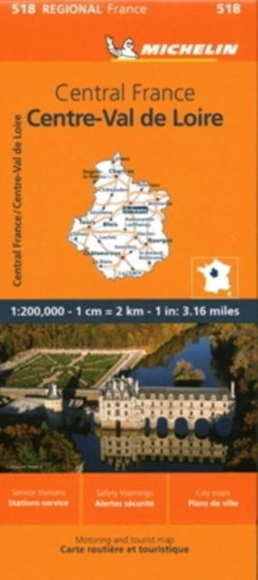 Cover image for 9782067258716 - Centre - Michelin Regional Map 518