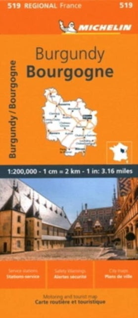 Cover image for 9782067258723 - Burgundy - Michelin Regional Map 519
