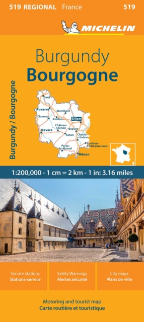Cover image for 9782067258723 - Burgundy - Michelin Regional Map 519
