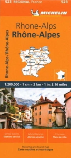 Cover image for 9782067258761 - Rhone-Alps - Michelin Regional Map 523
